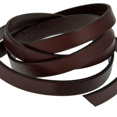 10mm Chocolate Brown Flat Leather by the Foot