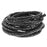 5mm Braided Black Round Leather Cord with Hollow Core by the Foot