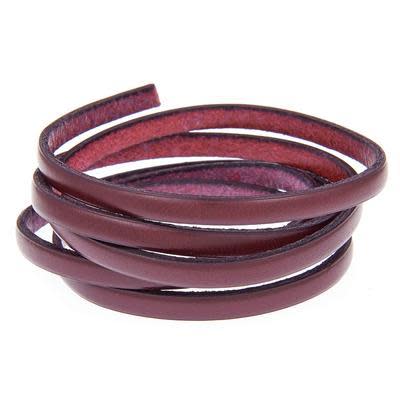 5mm Burgundy/Black Flat Leather by the Foot