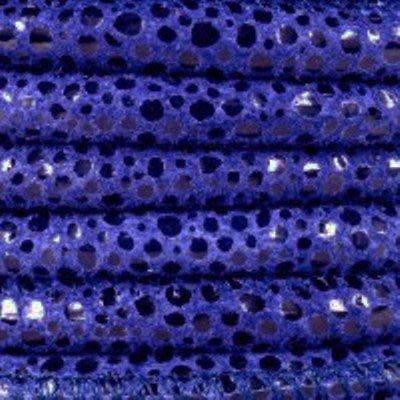 5mm Royal Blue Pebble Printed Stitched Suede Round Leather Cord by the Inch