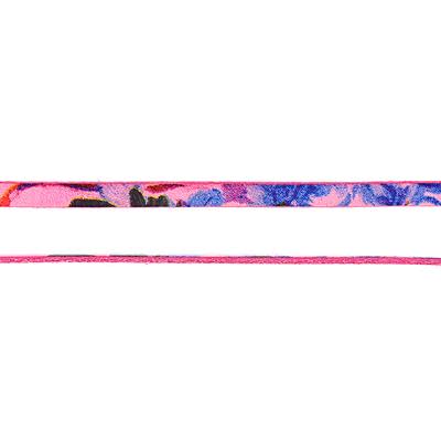 5mm Pink Floral  Water Color Flat Leather by the Inch