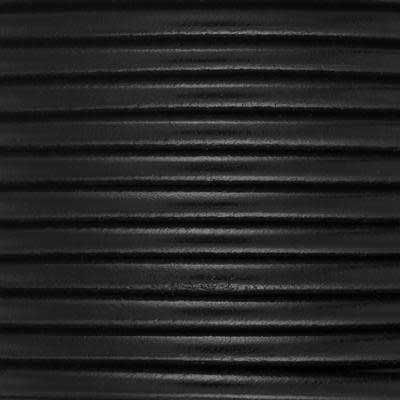 5mm Black Round Premier Italian Leather Cord by the Foot