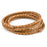 5mm Braided Camel Round Leather Cord with Hollow Core by the Foot