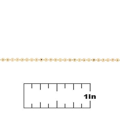 1.5mm Gold-Plated Brass Diamond Cut Ball Chain by the Foot