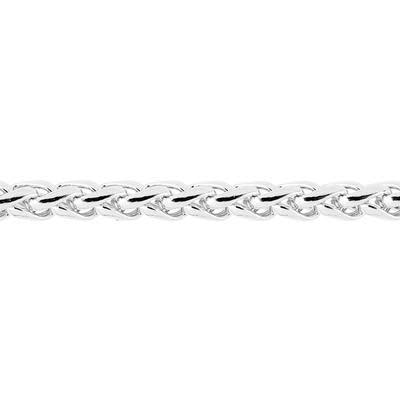 4.5mm Imitation Rhodium Finish Brass Wheat Chain by the Foot