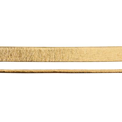 10mm Matte Gold Pearl Metallic Flat Leather by the Inch