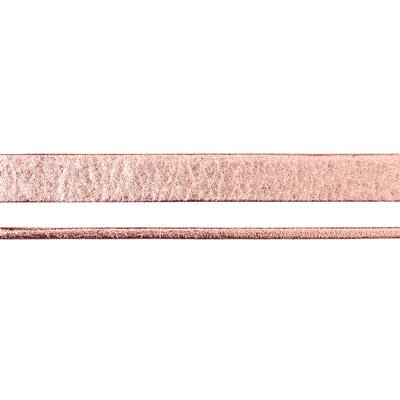 10mm Rose Gold Pearl Metallic Flat Leather by the Inch