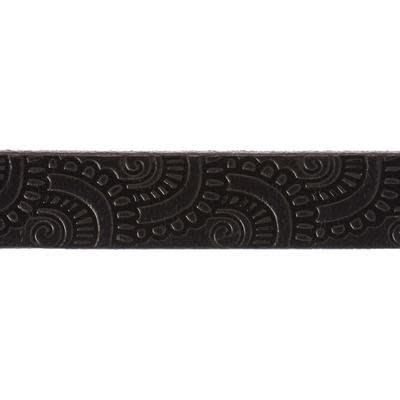 10mm Black Flat Embossed Leather by the Foot