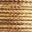 5mm Braided Metallic Gold Round Leather Cord with Hollow Core by the Foot