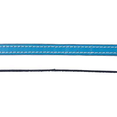 10mm Turquoise Stitched Flat Leather by the Foot