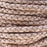 6mm Braided Natural Round Leather Cord with Hollow Core by the Inch