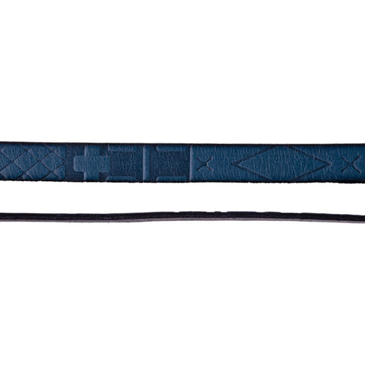 10mm Embossed South Western Leather - Blue by the Foot