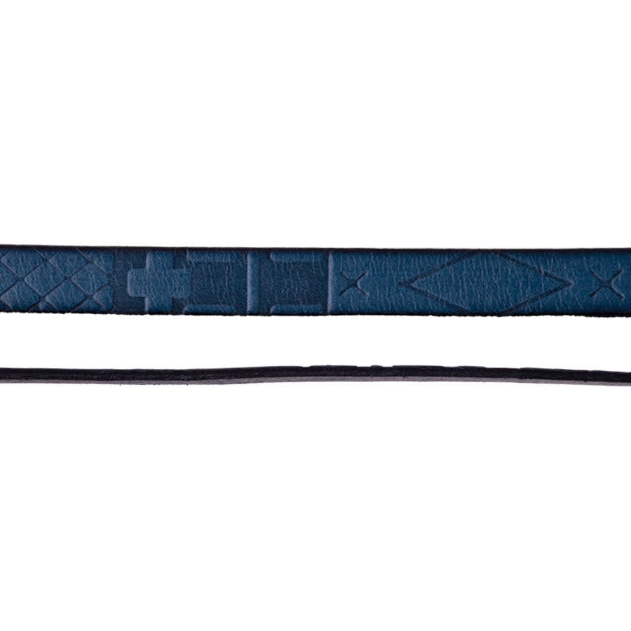 10mm Embossed South Western Leather - Blue by the Foot