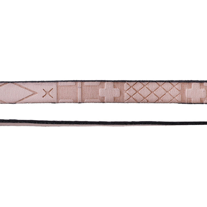 10mm Embossed South Western Leather - Beige by the Inch