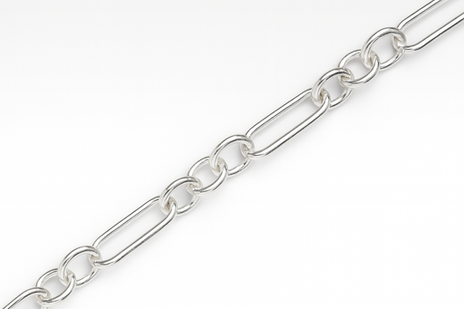 Bulk Chain, Fine Long and Short Links 2.2mm, Sterling Silver, by The Foot