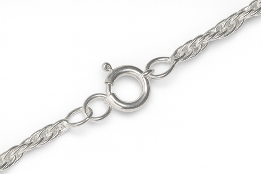 Finished Necklace Chain, Medium Rope Links, 20 Inches, Sterling Silver