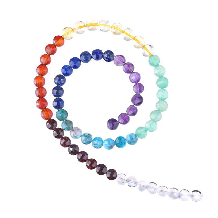 Chakra 6mm Faceted Coin Bead Strand 15-16 Inch