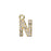 Alphabet Pendant, Letter 'N' 7mm, Gold Finish (1 Piece)
