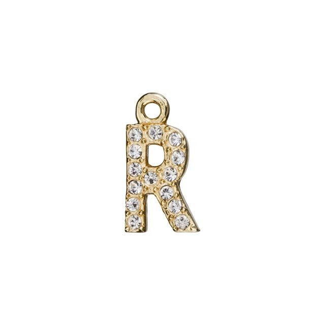 Alphabet Pendant, Letter 'R' 7mm, Gold Finish (1 Piece) — Beadaholique