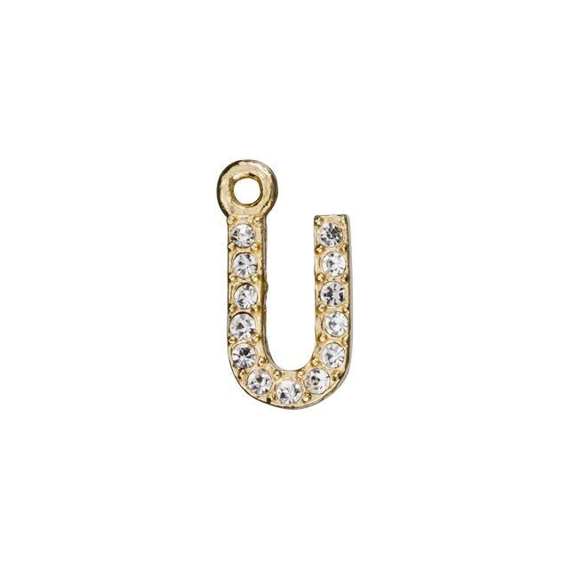 Alphabet Pendant, Letter 'U' 7mm, Gold Finish (1 Piece)