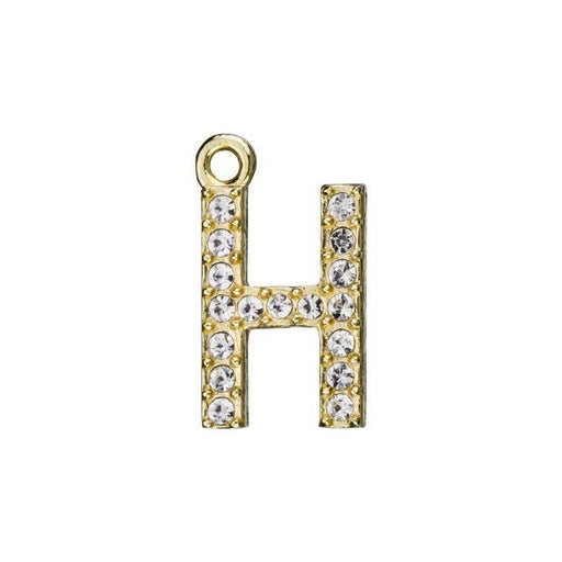 Alphabet Pendant, Letter 'H' 12.5mm, Gold Finish (1 Piece)