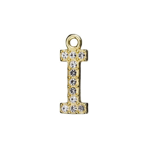 Alphabet Pendant, Letter 'I' 12.5mm, Gold Finish (1 Piece)