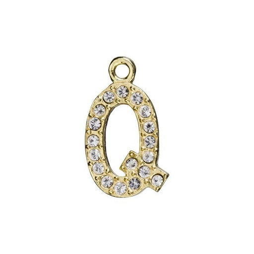 Alphabet Pendant, Letter 'Q' 12.5mm, Gold Finish (1 Piece)