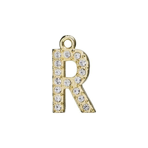 Alphabet Pendant, Letter 'R' 12.5mm, Gold Finish (1 Piece)