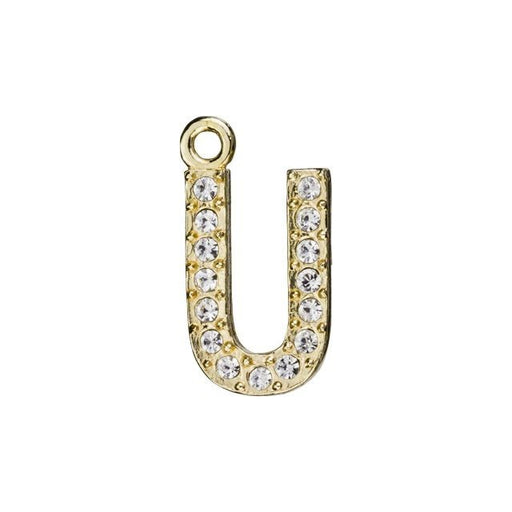 Alphabet Pendant, Letter 'U' 12.5mm, Gold Finish (1 Piece)