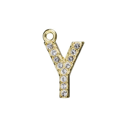 Alphabet Pendant, Letter 'Y' 12.5mm, Gold Finish (1 Piece)