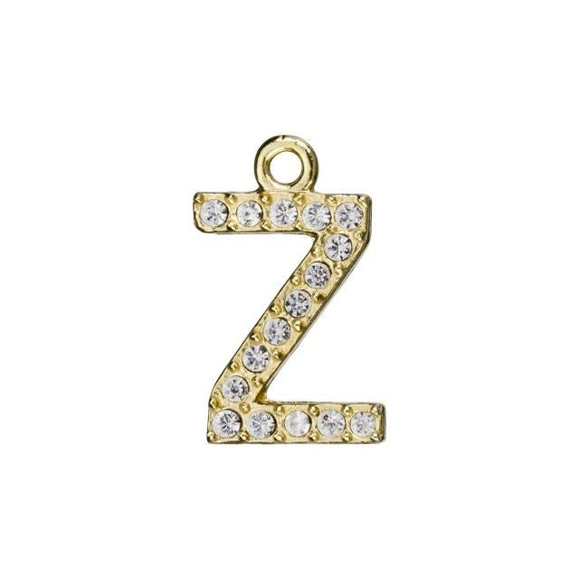 Alphabet Pendant, Letter 'Z' 12.5mm, Gold Finish (1 Piece)