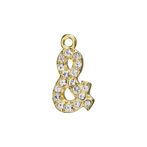 Alphabet Pendant, Letter 'Ampersand Symbol' 12.5mm, Gold Finish (1 Piece)