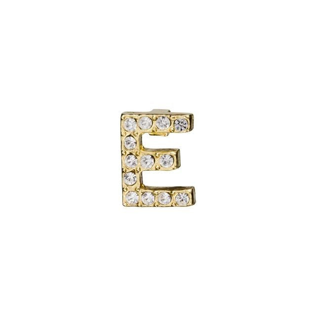 Alphabet Pendant, Letter 'E' with Tube Bail 7mm, Gold Finish (1 Piece)