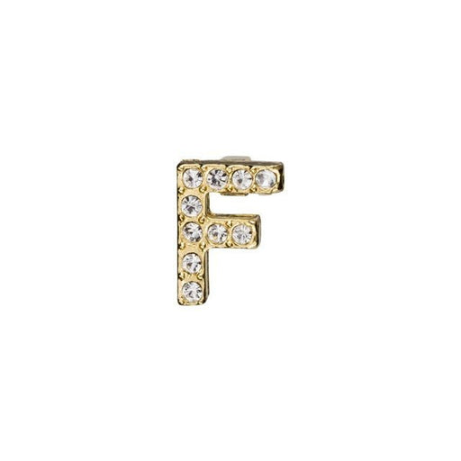 Alphabet Pendant, Letter 'F' with Tube Bail 7mm, Gold Finish (1 Piece)