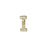 Alphabet Pendant, Letter 'I' with Tube Bail 7mm, Gold Finish (1 Piece)