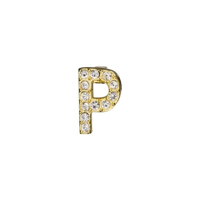 Alphabet Pendant, Letter 'P' with Tube Bail 7mm, Gold Finish (1 Piece)