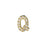 Alphabet Pendant, Letter 'Q' with Tube Bail 7mm, Gold Finish (1 Piece)