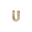 Alphabet Pendant, Letter 'U' with Tube Bail 7mm, Gold Finish (1 Piece)