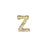 Alphabet Pendant, Letter 'Z' with Tube Bail 7mm, Gold Finish (1 Piece)