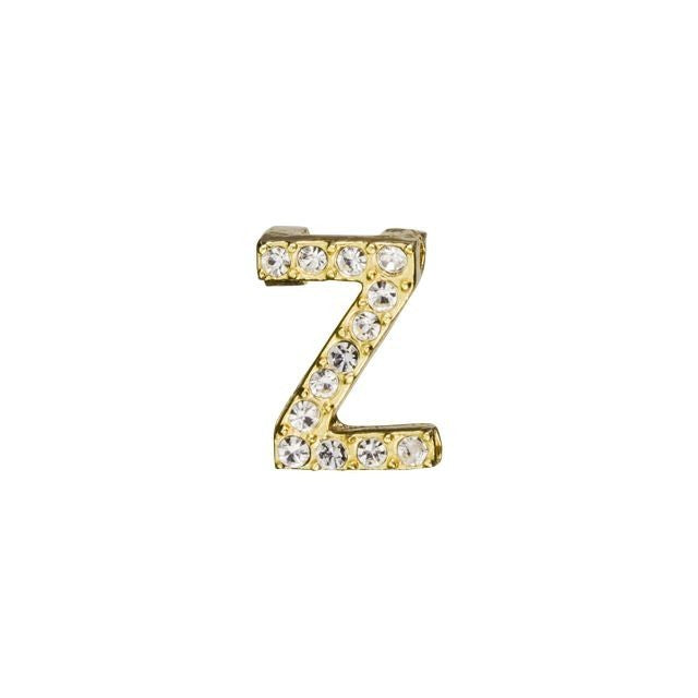 Alphabet Pendant, Letter 'Z' with Tube Bail 7mm, Gold Finish (1 Piece)