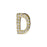 Alphabet Pendant, Letter 'D' with Tube Bail 12.5mm, Gold Finish (1 Piece)