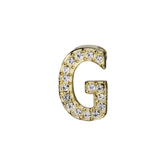 Alphabet Pendant, Letter 'G' with Tube Bail 12.5mm, Gold Finish (1 Piece)