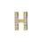 Alphabet Pendant, Letter 'H' with Tube Bail 12.5mm, Gold Finish (1 Piece)