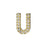 Alphabet Pendant, Letter 'U' with Tube Bail 12.5mm, Gold Finish (1 Piece)