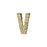 Alphabet Pendant, Letter 'V' with Tube Bail 12.5mm, Gold Finish (1 Piece)