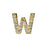 Alphabet Pendant, Letter 'W' with Tube Bail 12.5mm, Gold Finish (1 Piece)