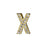 Alphabet Pendant, Letter 'X' with Tube Bail 12.5mm, Gold Finish (1 Piece)