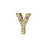 Alphabet Pendant, Letter 'Y' with Tube Bail 12.5mm, Gold Finish (1 Piece)