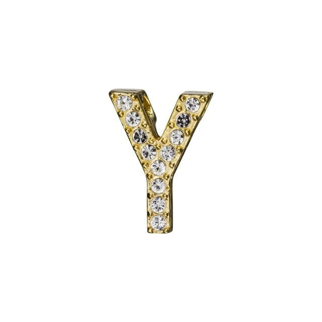 Alphabet Pendant, Letter 'Y' with Tube Bail 12.5mm, Gold Finish (1 Piece)