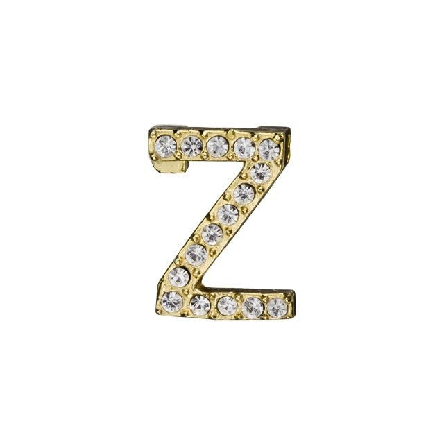 Alphabet Pendant, Letter 'Z' with Tube Bail 12.5mm, Gold Finish (1 Piece)
